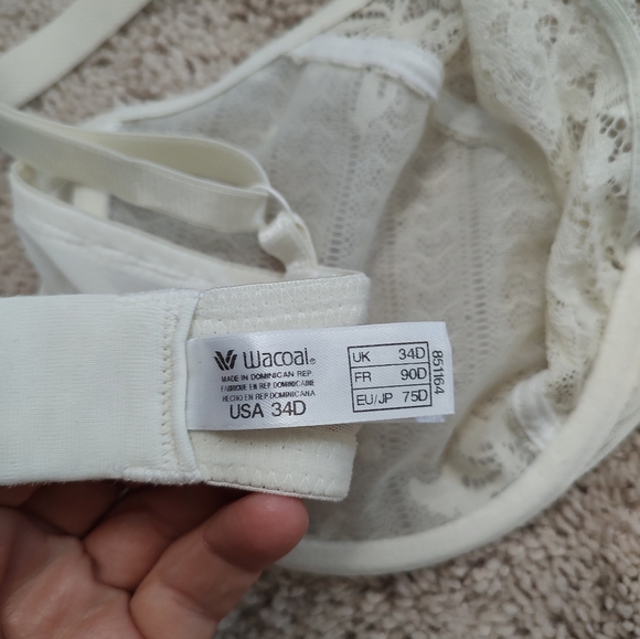 🪶 Vintage GUC Wacoal Brand Intimates Ladie's Unlined Lace Underwire Bra, 34D - Picture 8 of 11